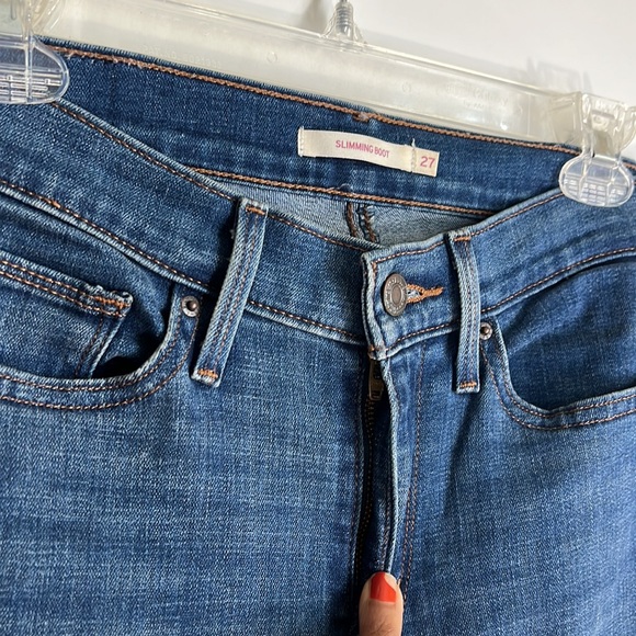 LEVI’S crop slimming boot denim blue jeans - Picture 10 of 12